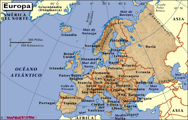 mapa europa central. tattoo Mapa de Europa
